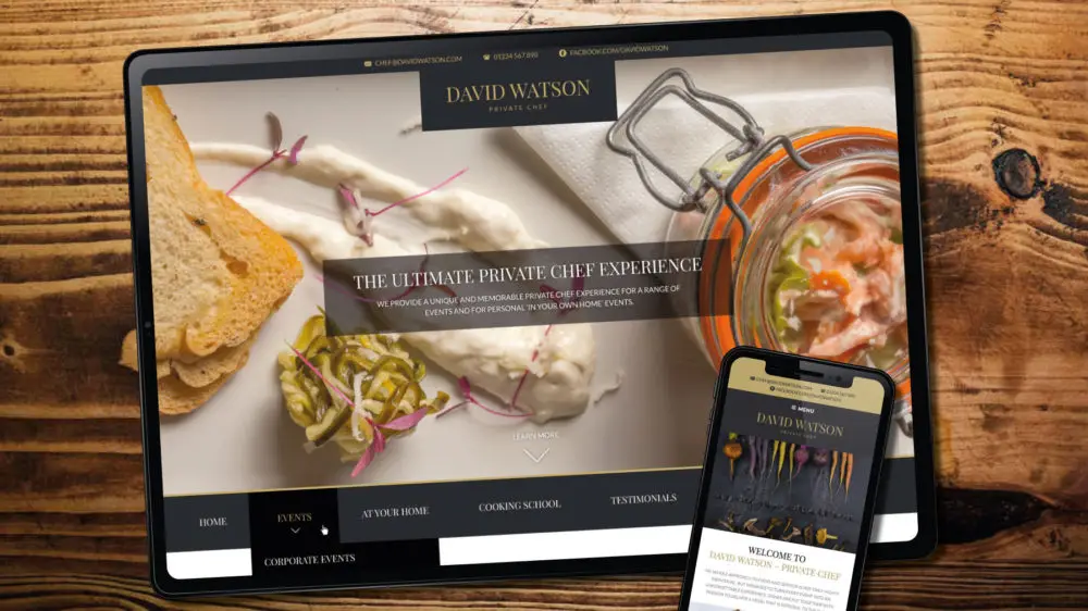 Chef WordPress theme web design, London