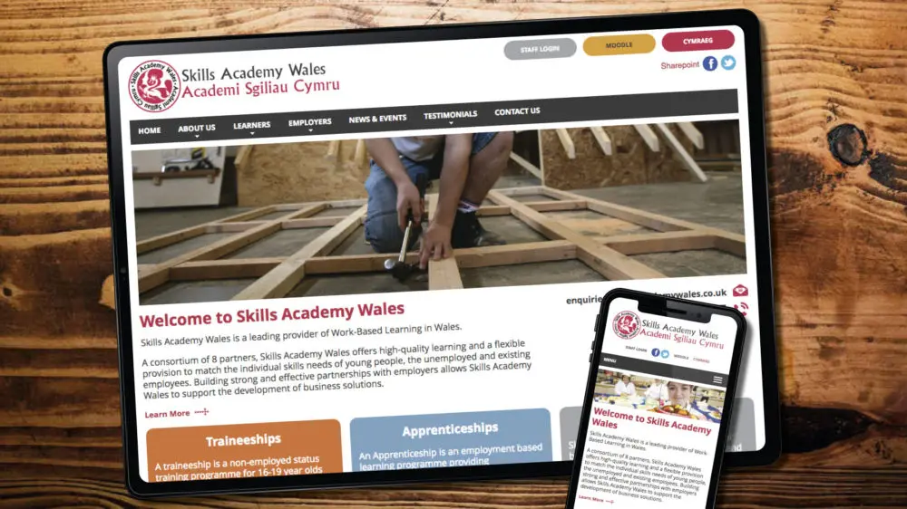 skills academy wales web design bespoke visual