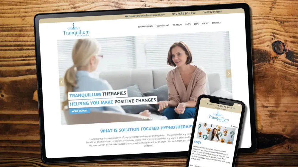 Custom WordPress theme for therapist in Bridgend