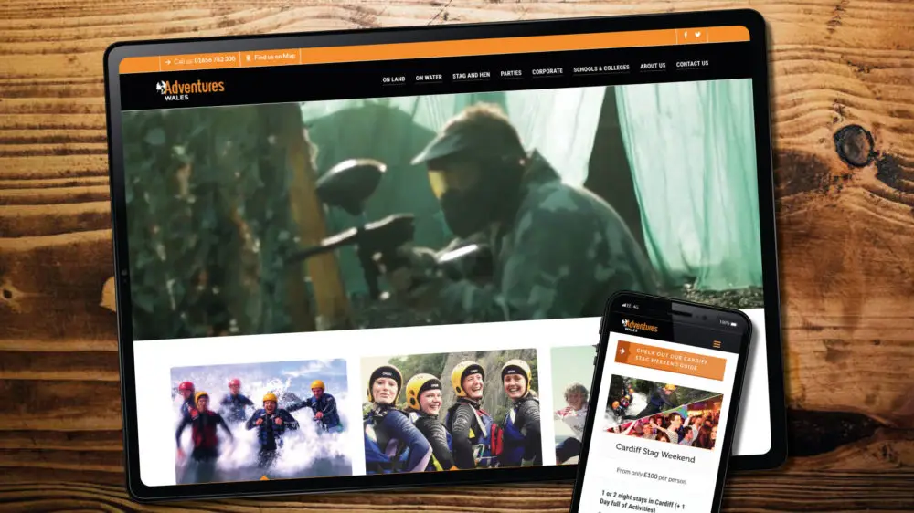 web design for adventure wales, Bridgend