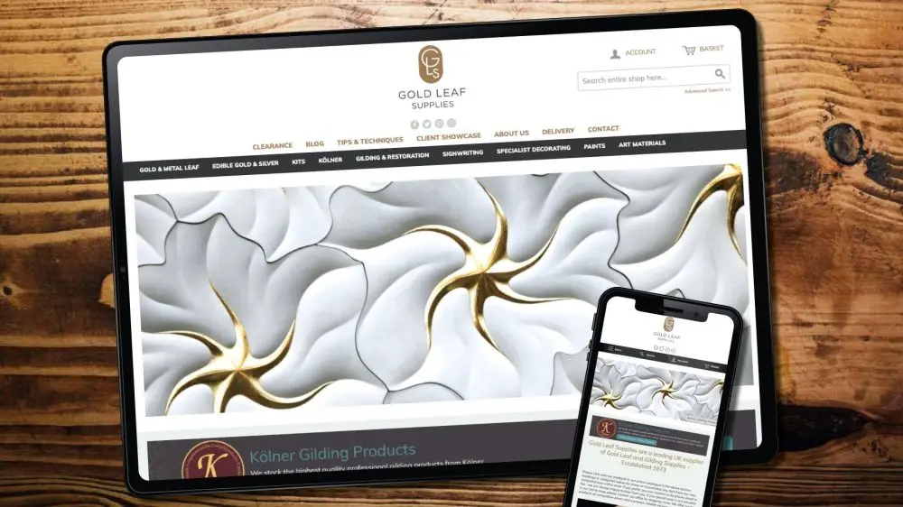 web design for gilding wholesale company in Bridgend