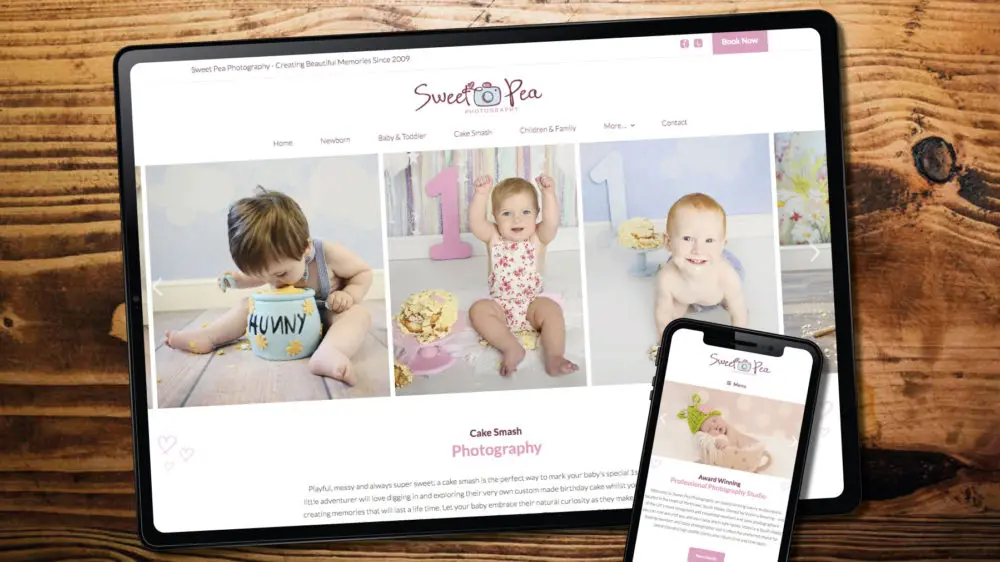 Baby photographer web design in Bridgend