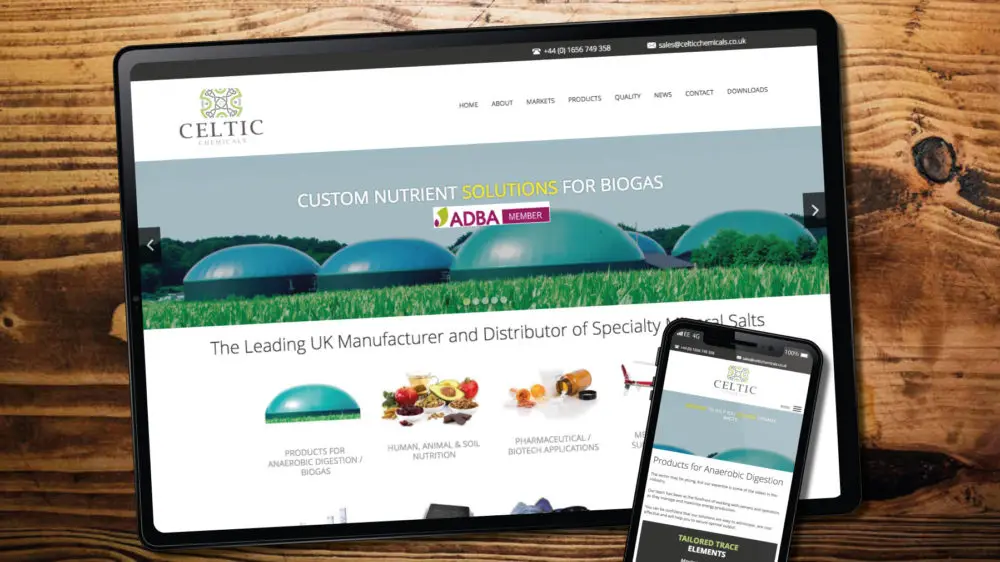 web design for chemical manufacturer in Bridgend